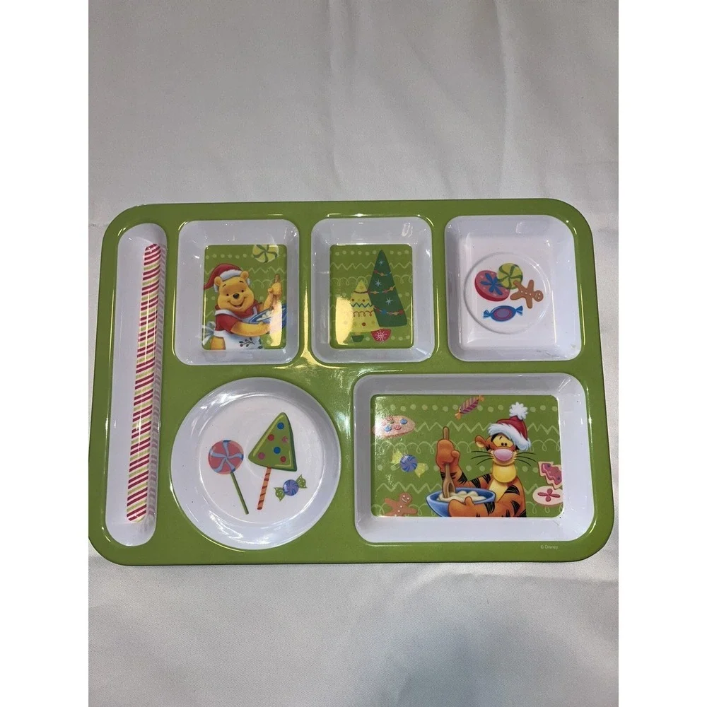 disney Jc Penney Winnie The Pooh Children's Food Tray Christmas Holiday